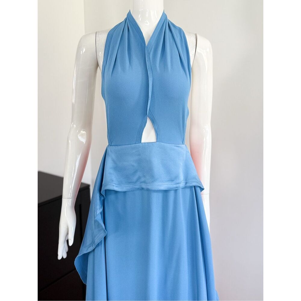 Victoria Beckham Womens Colorblock Circle Draped Dress Blue & Orange Size 4 - Picture 8 of 13